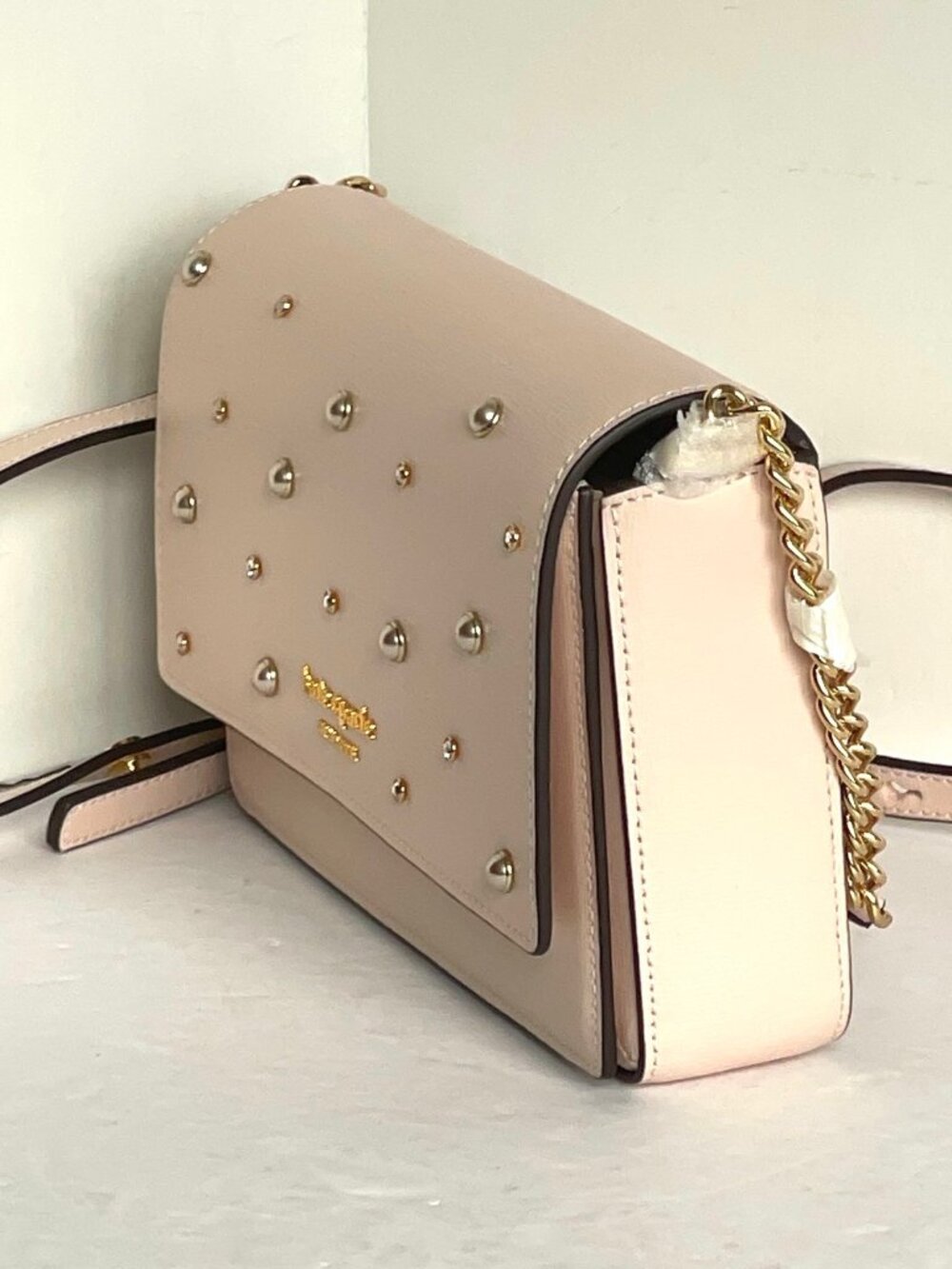 kate spade bag, pearl clutch, crystal chain bag, pale dogwood bag, flap clutch, - Picture 6 of 13
